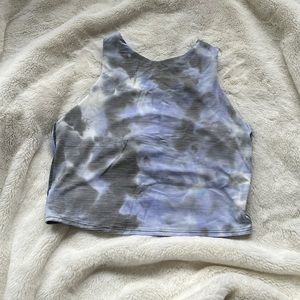 High neck crop top w/built in bra